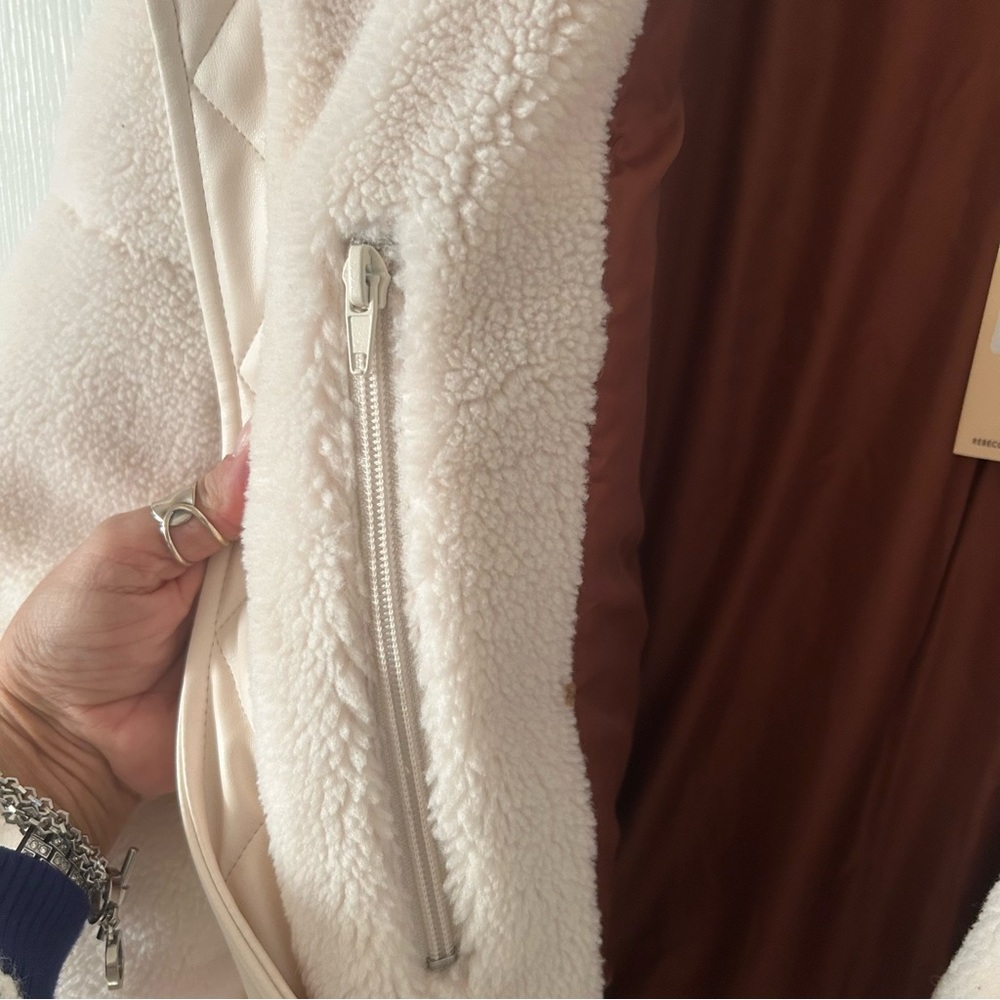 NWT Rebecca Minkoff Cream Puffer Jacket - Picture 9 of 10